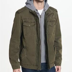 NWT Men’s Sherpa Lined Two Pocket Hooded Trucker Jacket